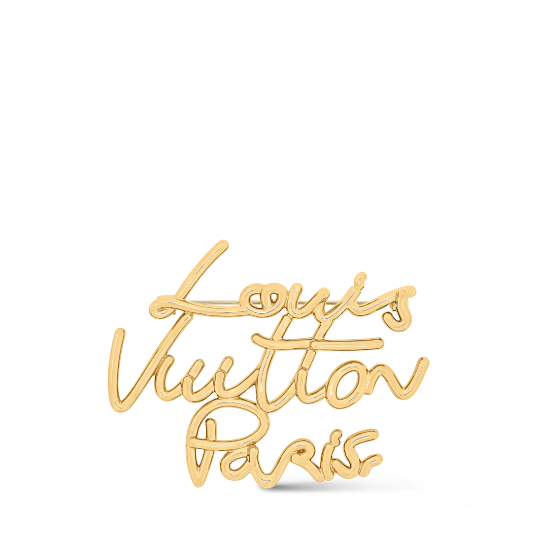 LV Script Brooch . - Luxury Fashion Jewellery - M03098 Gold
